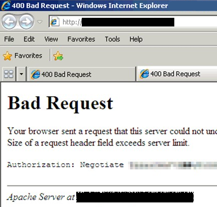 error 400 bad request